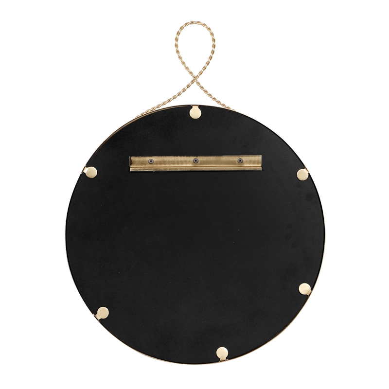 Pemberly Row Contemporary Accent Braided Brass Round Wall Mirror