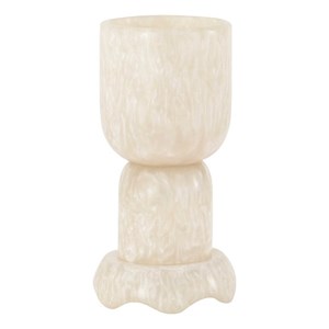 Pemberly Row Contemporary Accent Tan Swirl Resin Kiddush Cup