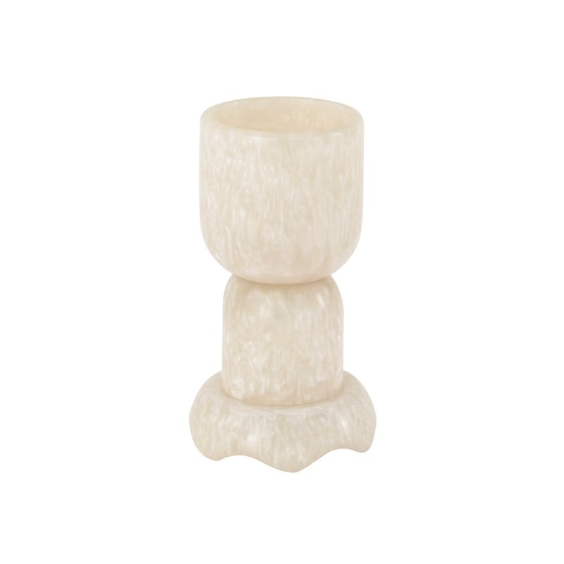 Pemberly Row Contemporary Accent Tan Swirl Resin Kiddush Cup