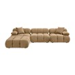 Pemberly Row Contemporary Performance Velvet 4-piece Modular Sectional
