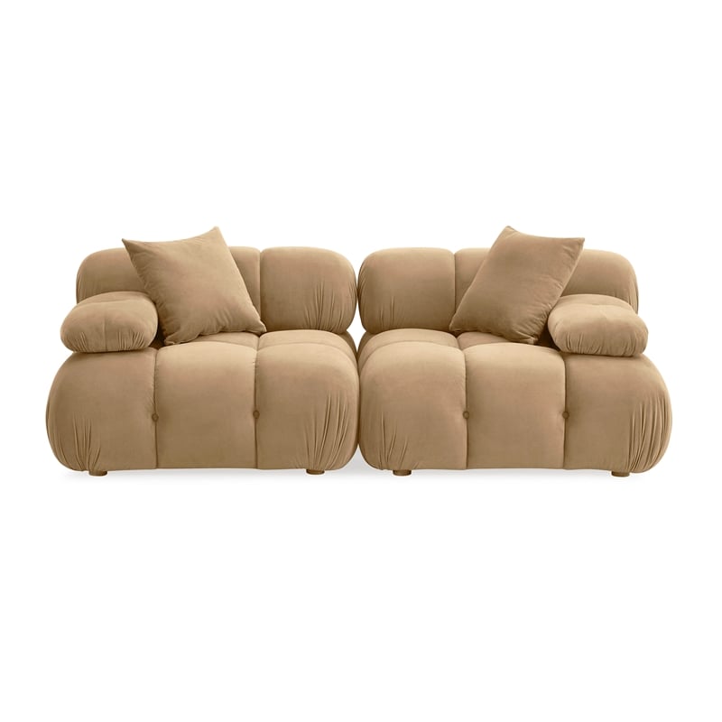 Pemberly Row Contemporary Performance Velvet Modular Loveseat