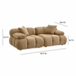 Pemberly Row Contemporary Performance Velvet Modular Loveseat