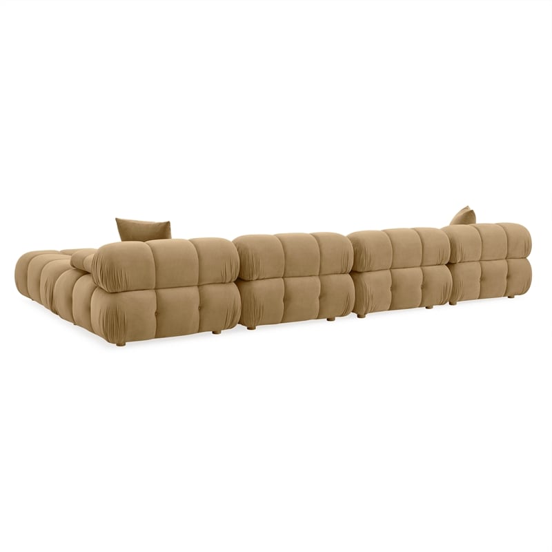 Pemberly Row Contemporary Performance Velvet 6-piece Modular U-Sectional