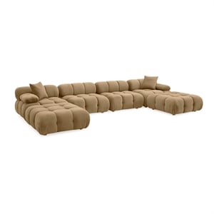 Pemberly Row Contemporary Performance Velvet 6-piece Modular U-Sectional