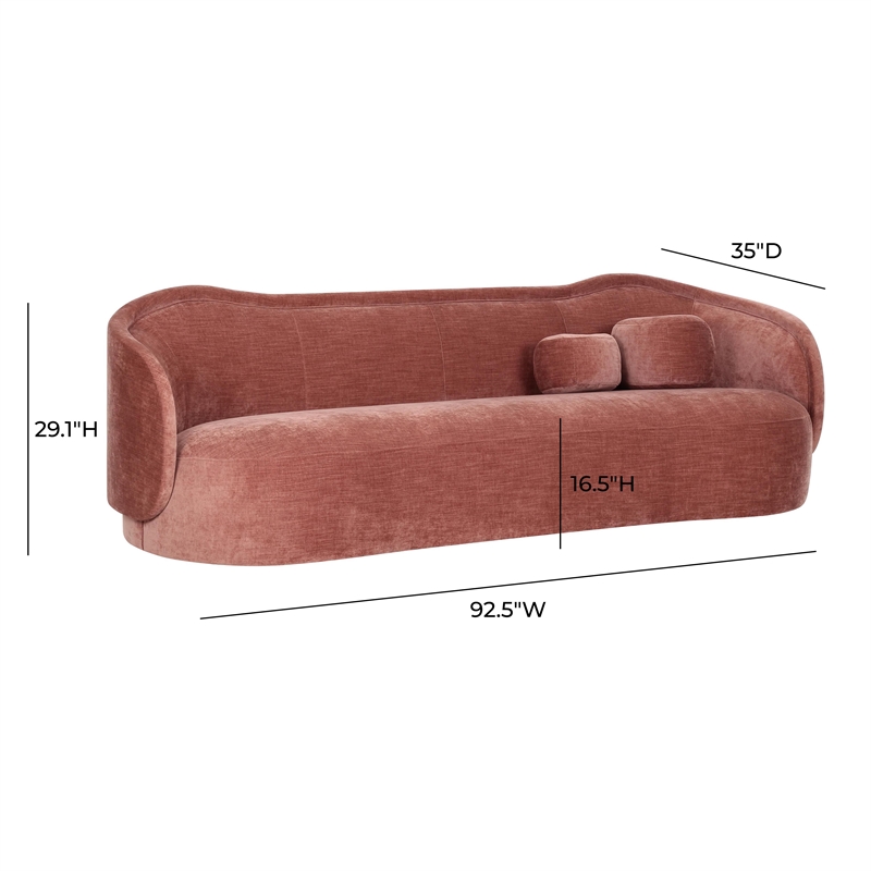 Pemberly Row Handmade Contemporary Accent Mauve Textured Velvet Sofa