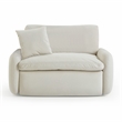 Pemberly Row Upholstered Contemporary Accent Cream Velvet Lounge Chair
