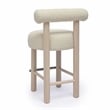 Pemberly Row Transitional Cream Boucle and Solid Wood Counter Stool