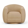 Pemberly Row Contemporary Accent Honey Brown Boucle Swivel Chair