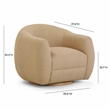 Pemberly Row Contemporary Accent Honey Brown Boucle Swivel Chair