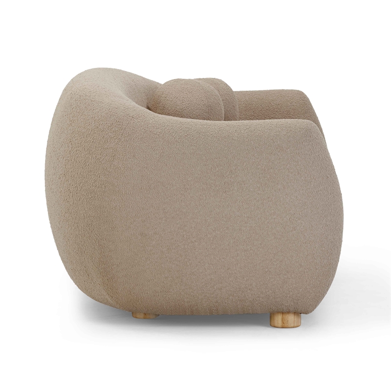 Pemberly Row Contemporary Accent Light Brown Finish Boucle Sofa