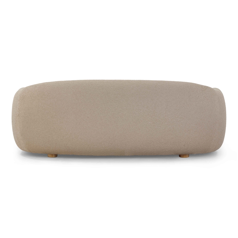 Pemberly Row Contemporary Accent Light Brown Finish Boucle Sofa