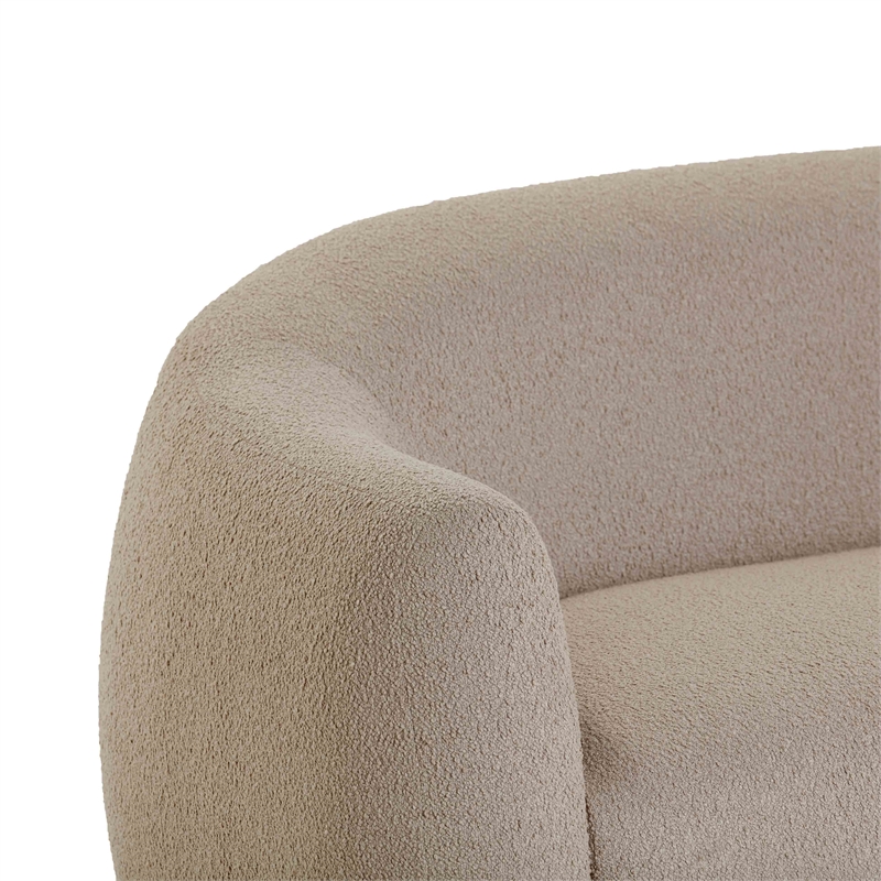 Pemberly Row Contemporary Accent Light Brown Finish Boucle Sofa