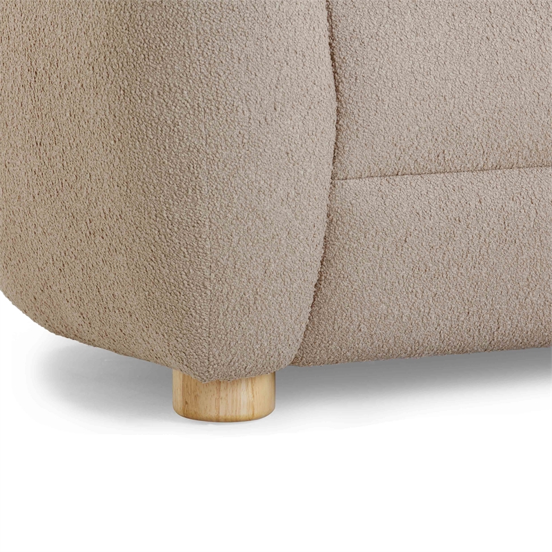Pemberly Row Contemporary Accent Light Brown Finish Boucle Sofa