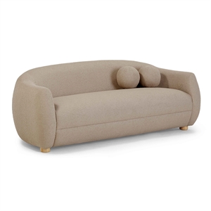 Pemberly Row Contemporary Accent Light Brown Finish Boucle Sofa