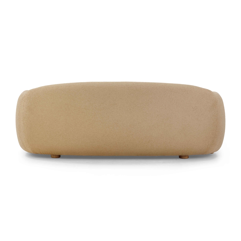 Pemberly Row Contemporary Accent Honey Brown Finish Boucle Sofa