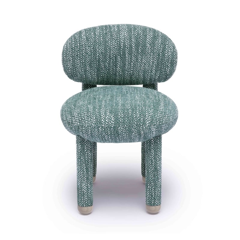 Pemberly Row Contemporary Teal Knubby Performance Fabric Side Chair