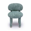 Pemberly Row Contemporary Teal Knubby Performance Fabric Side Chair