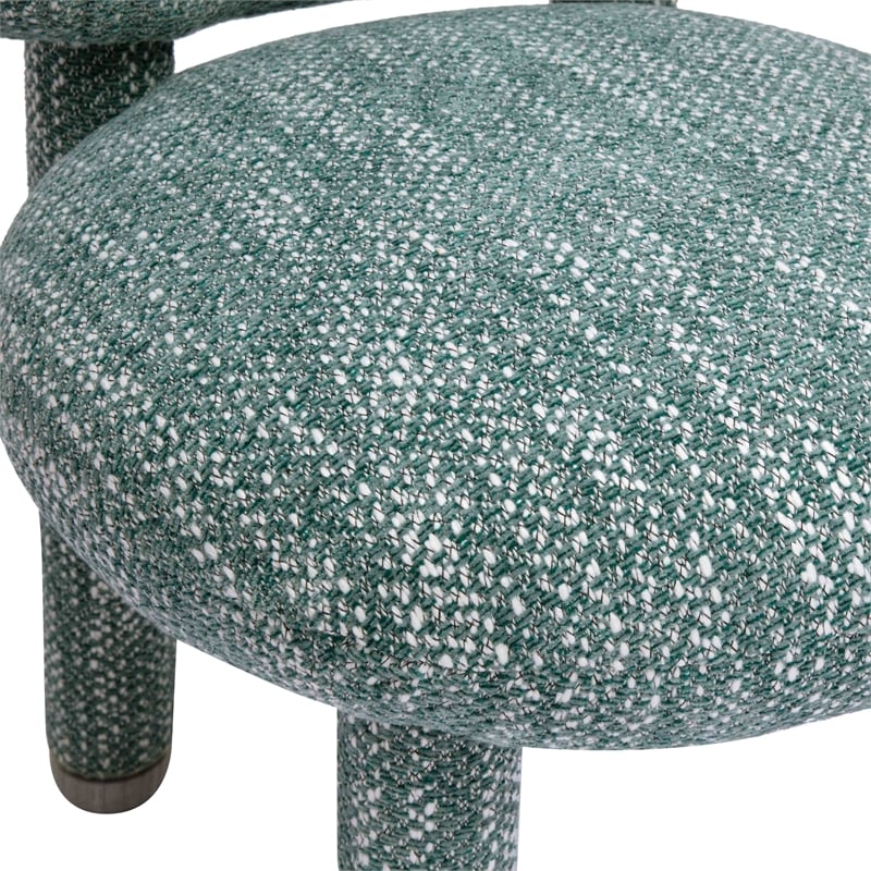 Pemberly Row Contemporary Teal Knubby Performance Fabric Side Chair