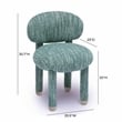 Pemberly Row Contemporary Teal Knubby Performance Fabric Side Chair