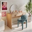 Pemberly Row Contemporary Teal Knubby Performance Fabric Side Chair