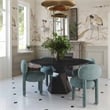 Pemberly Row Contemporary Teal Knubby Performance Fabric Side Chair