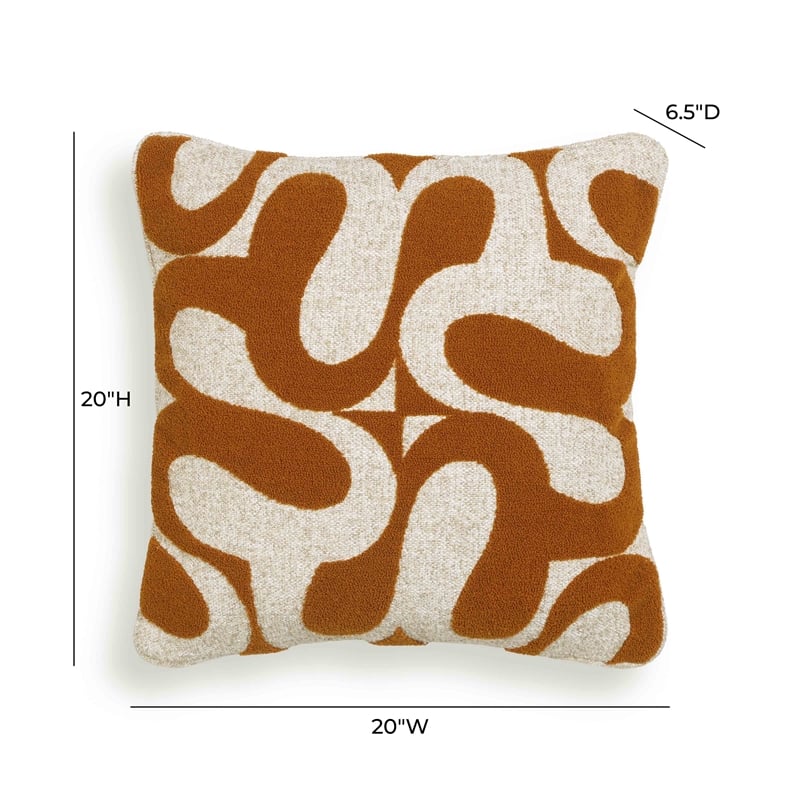 Pemberly Row Contemporary Accent Rust Orange Boucle Accent Cushion