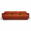 Pemberly Row Contemporary Accent Rust Orange Finish Velvet Sofa