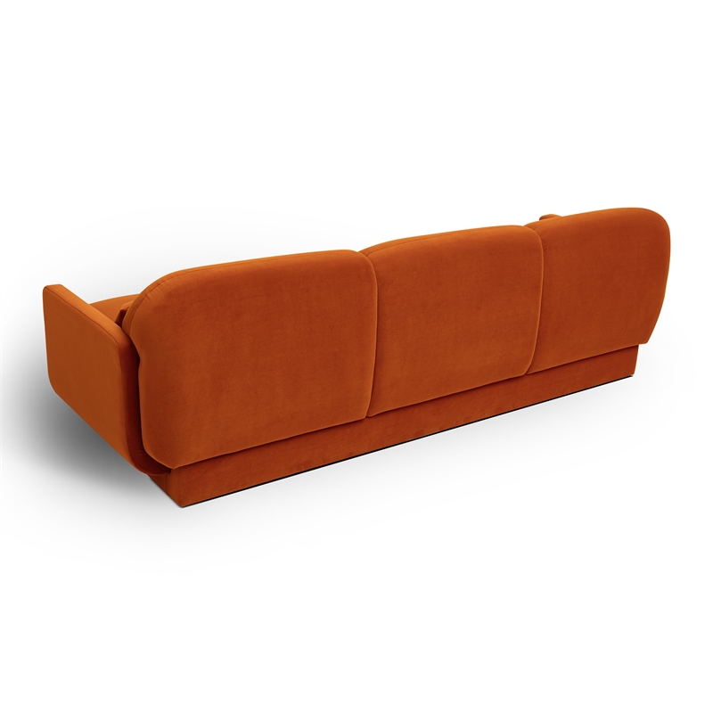 Pemberly Row Contemporary Accent Rust Orange Finish Velvet Sofa