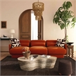 Pemberly Row Contemporary Accent Rust Orange Finish Velvet Sofa