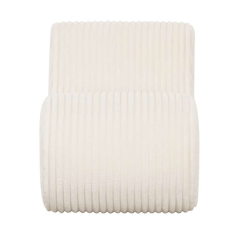 Pemberly Row Contemporary Cream Oversized Corduroy Accent Chair
