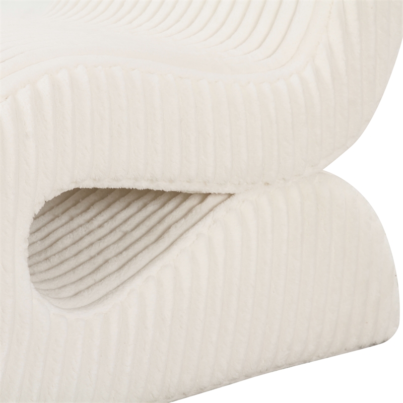 Pemberly Row Contemporary Cream Oversized Corduroy Accent Chair