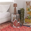 Pemberly Row Transitional Accent Shiny Chrome Finish Side Table
