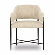 Pemberly Row Contemporary Cream Textured Performance Boucle Dining Chair