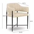 Pemberly Row Contemporary Cream Textured Performance Boucle Dining Chair