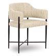 Pemberly Row Contemporary Cream Textured Performance Boucle Dining Chair