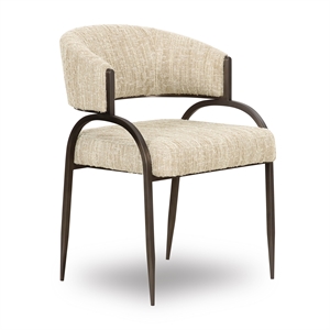 Pemberly Row Contemporary Cream Textured Boucle Dining Chair