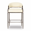 Pemberly Row Contemporary Accent Cream Vegan Leather Counter Stool