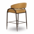 Pemberly Row Contemporary Accent Tan Vegan Leather Counter Stool