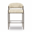 Pemberly Row Contemporary Cream Textured Boucle Counter Stool