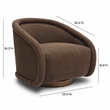 Pemberly Row Transitional Chocolate Brown Boucle Swivel Chair