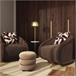 Pemberly Row Transitional Chocolate Brown Boucle Swivel Chair