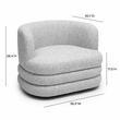 Pemberly Row Contemporary Light Gray Swivel Hotel Lounge Chair