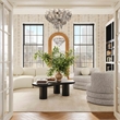 Pemberly Row Contemporary Light Gray Swivel Hotel Lounge Chair