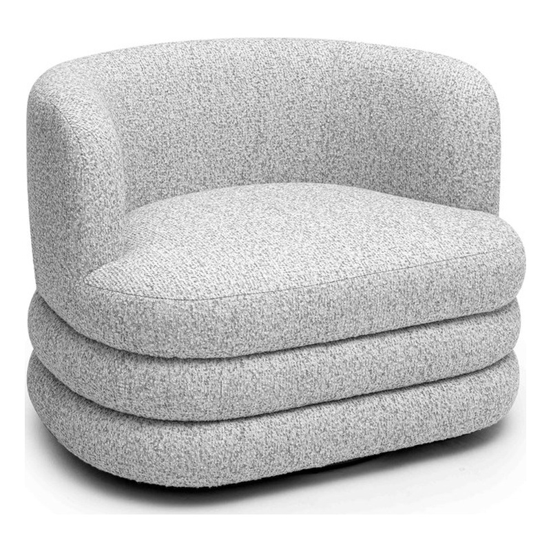 Pemberly Row Contemporary Light Gray Swivel Hotel Lounge Chair