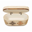 Pemberly Row Contemporary Accent Cotton Oval Storage Ottoman