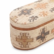 Pemberly Row Contemporary Accent Cotton Oval Storage Ottoman