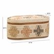 Pemberly Row Contemporary Accent Cotton Oval Storage Ottoman