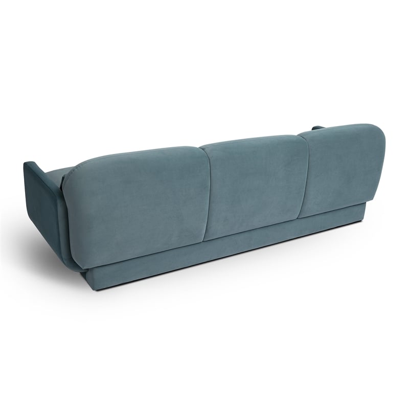 Pemberly Row Contemporary Accent Powder Blue Finish Velvet Sofa