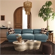 Pemberly Row Contemporary Accent Powder Blue Finish Velvet Sofa