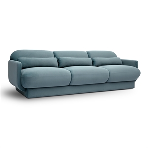 Pemberly Row Contemporary Accent Powder Blue Finish Velvet Sofa